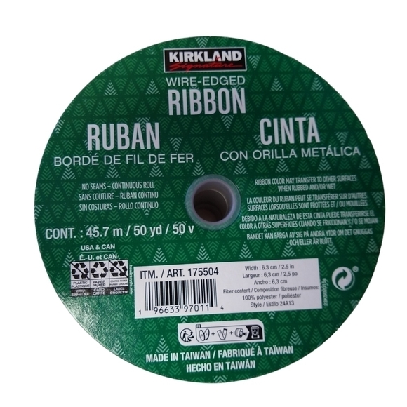 Wire-Edged Seamless Ribbon Woodland Trees HUGE 50 Yards 2.5" Wide - Picture 2 of 4